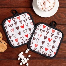 Kitchen set (2 items) Ethel Lovelife “hearts”, take 17x17 cm - 2 pcs, 100% p/e