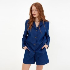 Women's costume (jacket, shorts) minku: enjoy Blue color, size 44