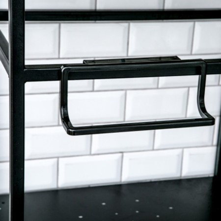 Hanger for towels, plastic, 22.5x6x9 cm, black color-2