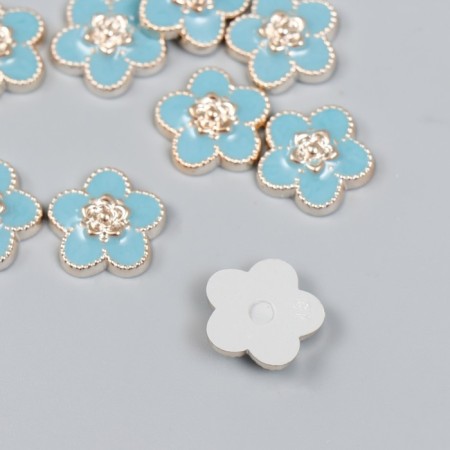 Decor for creativity Plastic "Flower" Blue, gold 0.3x1.8x1.8 cm-1