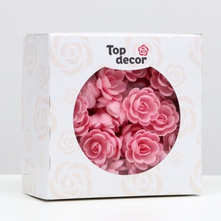 Wafer roses are small, complex, pink, 70 pcs