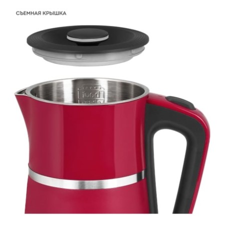 Electric kettle Galaxy Line GL 0339, stainless steel/plastic, 1.7 l, 2200 watts, red-3