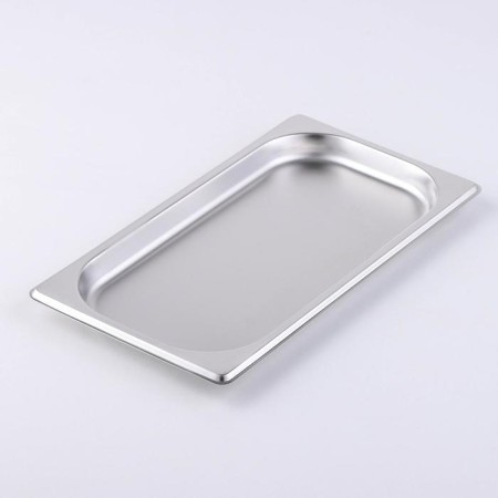 Gastrootiness 1/3 of stainless steel, 20 mm, 32.7 × 17.6 × 2 cm, thickness 0.8 mm