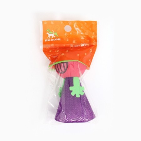 Cat toy "springy smile", 4 cm, mix of flowers-6