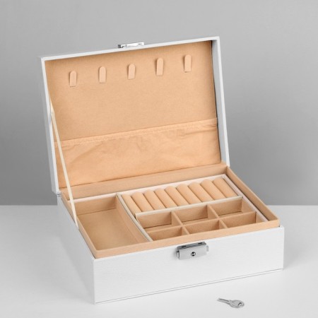 Strack for jewelry "Casket" A removable stand, 17 × 23 × 8.5 cm, white color-7