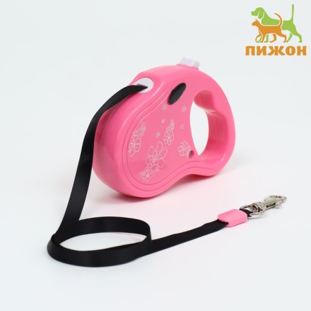 Roulette "Flowers", 3 m, up to 10 kg, pink