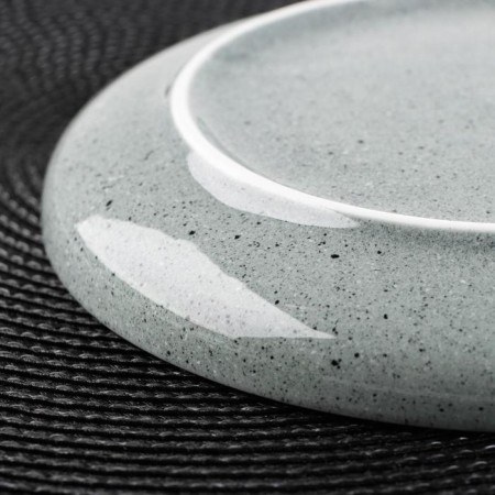 Ceramic dessert plate "Granite", d = 21 cm, gray color-2