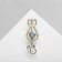 Brooch "cat" crystal with a bow, the color is white in gold