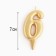 Candle for the cake figure "Oval" Golden "6", large, 5.5 cm