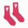 Women's socks, pink/heart, size 25-27