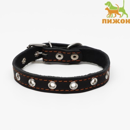 Collar leather single-layer dimensionless, 45 x 2 cm, Osh 18-39 cm, black