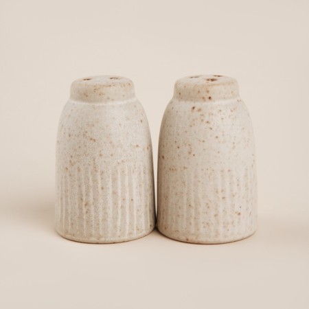Set for spices ceramic SL Home "Vento", 2 items: Solonka 80 ml, list of 80 ml, beige color-3