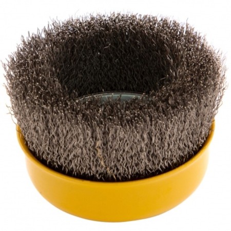 Denzel Ushm brush, 100 mm, M14, cup, twisted stainless wire 0.3 mm-5