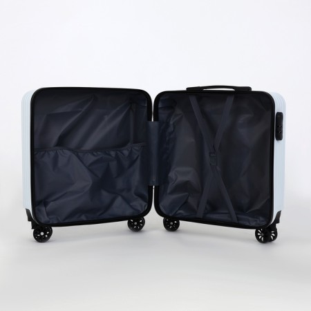 Small suitcase 20 "On a zipper, code castle, 4 wheels, white color-7