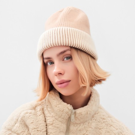Women's hat minku, beige color, rr 56-58