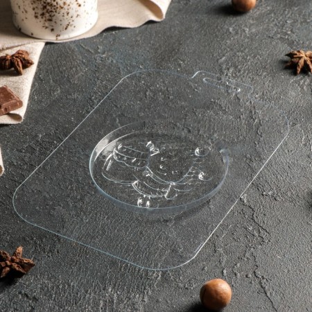 Form for chocolate and sweets "Bee Medal", 100 × 12 mm, transparent color-3
