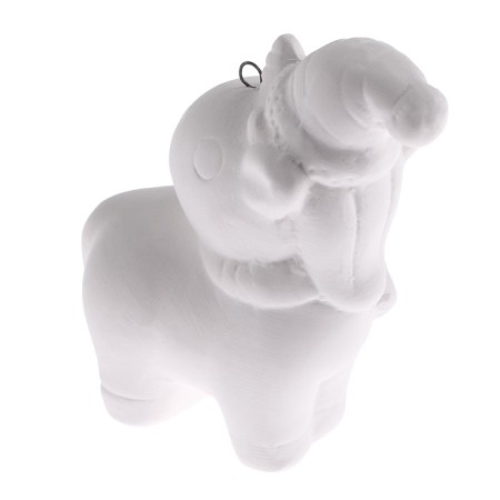 Christmas tree decoration for coloring "Unicorn in a cap" with a suspension, brush-4