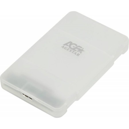 External case for HDD/SSD AGESTAR 3UBCP3 SATA USB3.0, plastic, white, 2.5 "
