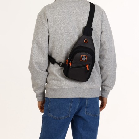 Lightning bag, external pocket, gray/black color-6