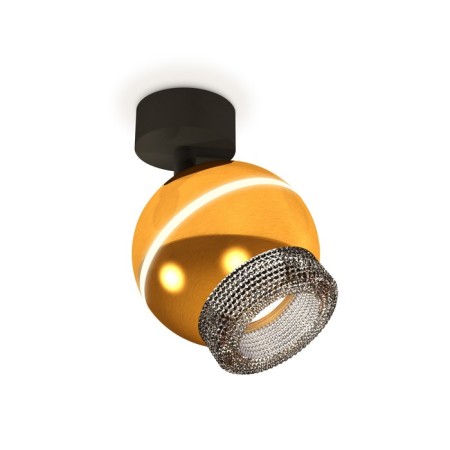 A set of rotary lamp with additional backlight by Ambrella Light, Techno, XM1105011, Gu5.3, Color Gold Polized, Black Sand
