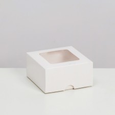 The box is folding, the lid is, with the window, white, 10 x 10 x 5 cm
