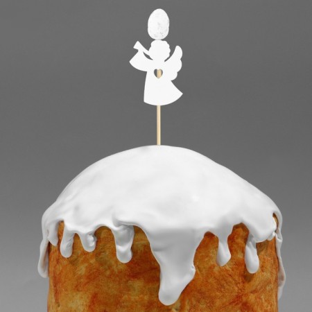 Topper wooden for Easter cake "Angel", mix, 11 x 3 cm.