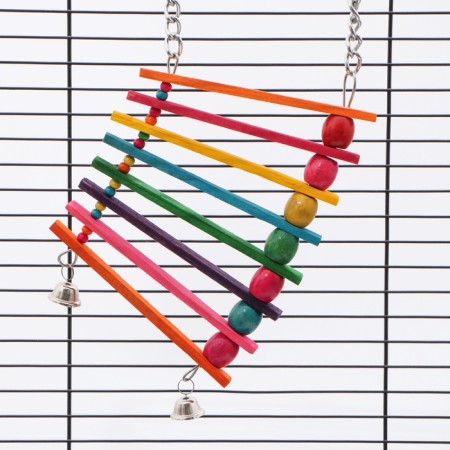 Toy for birds "Rainbow" with bells, 25 x 12 cm-3
