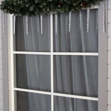 Garland “icicles rhyflated” 2.5 × 0.3 m, IP65, transparent thread, 192 LED, glow of multi with the effect of 12 V effect-1