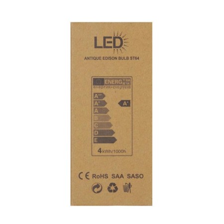 LED lamp "Retro", ST64, 4 W, E27, 420 lm, 2700 K, golden, warm white-2