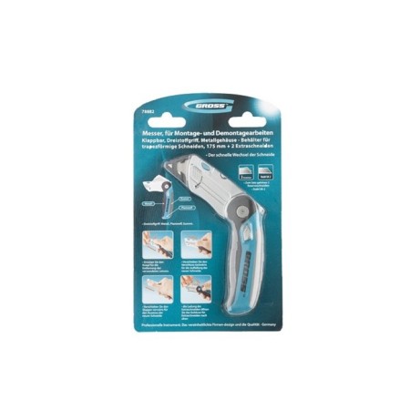 Repair and installation knife GROSS 78882, 175 mm, folding, 2 blades-2