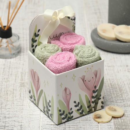 Set of terry napkins Ethel "Flowers" 30x30 cm - 4 pcs, 100% cotton, 340 g/m2