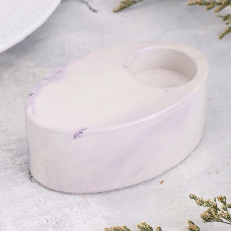 Close "narrow oval. Marble" from gypsum, 11.5x7x4cm, marble with purple stripes-1