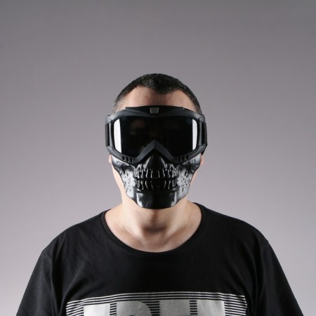 Mask glasses for motor vehicles, collapsible, darkened visor, black color-7