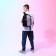 Backpack School Textile Chaotic, 38x14x27 cm, black/gray color