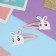 Invisible hair "Adele" (set 2 pcs) cute bunny, 5.5 cm