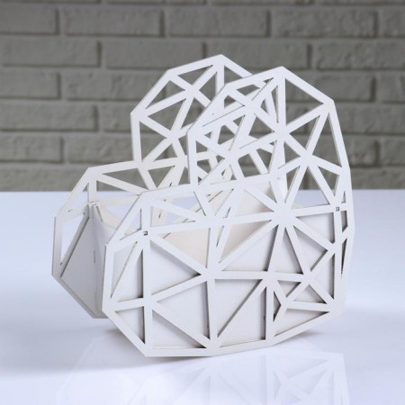 Kashpo wooden "Heytek Heart", white, 20 × 10 × 20 cm