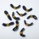 Gum for chains/laces for glasses (set 10 pcs.), Black color in gold