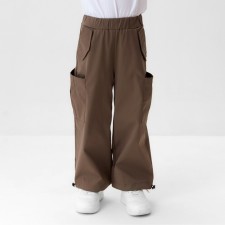 Cargo trousers for girls kaftan p. 38 (146-152 cm), gray-beige color