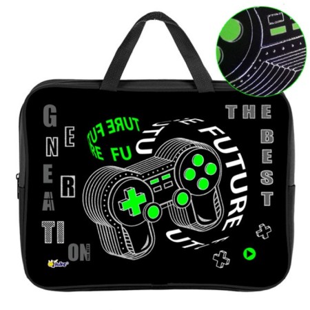 Folder with handles A4 textiles, 350 x 265 x 80 mm, PMD 4-22 "Joystick" (voluminous 3D rusunes with a metallic effect)