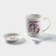 Ceramic mug with a stand and a spoon “Unicorn in Dreams”, 330 ml, Mix drawing