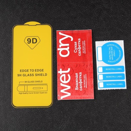 Protective glass Mobility, for iPhone 13/13 Pro, full glue, black-1