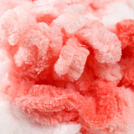 Yarn "Puffy Color" 100 % micropoliester 9m/100g (5922 pink-white)-2