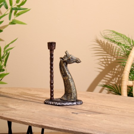 Giraphic candlestick aluminum 14.5x9.5x24 cm-1