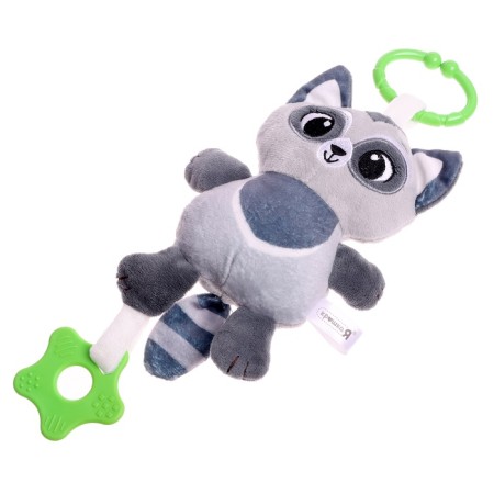 Raccoon rattle, musical, suspended, gray color-2