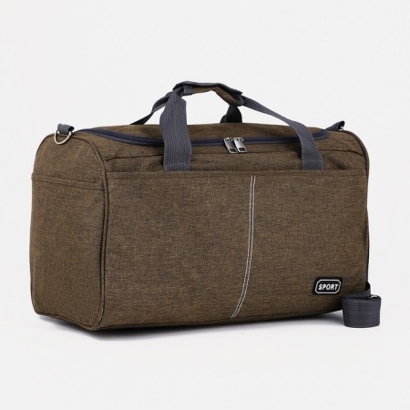Sports bag with lightning, 2 external pockets, long belt, khaki color