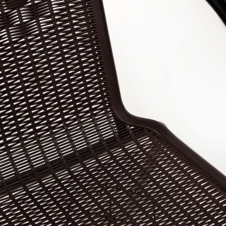 Set of garden furniture: square table and 2 brown stools-6
