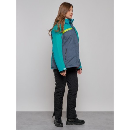 Ski jacket female winter, size 60, green color-3