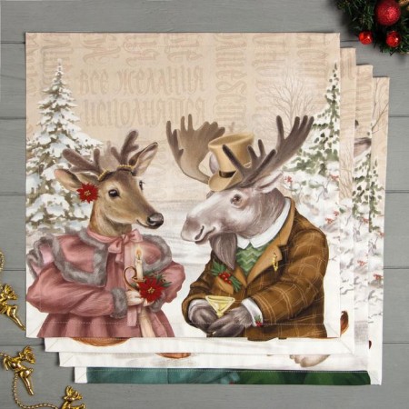 New Year's set of napkins Ethel Winter Holidys, 40x40cm 4 pcs