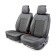 Frame caps for the front seats Car Performance, 2 pcs, eco-leather, black and gray