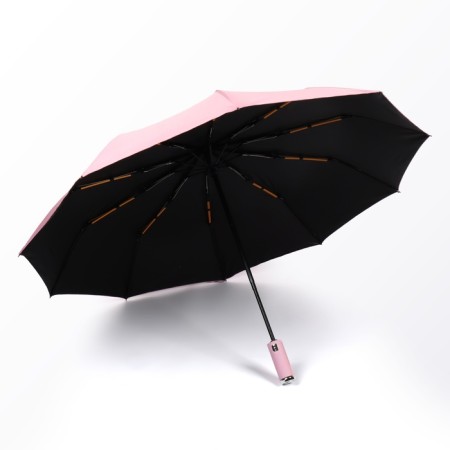 Automatic automatic umbrella, with a lantern, 3 additions, 10 knitting needles, r = 51 cm, pink color-2